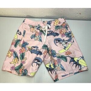Batman n Robin Classic Pink Tropical Swimwear Bermuda Shorts Men’s Size S